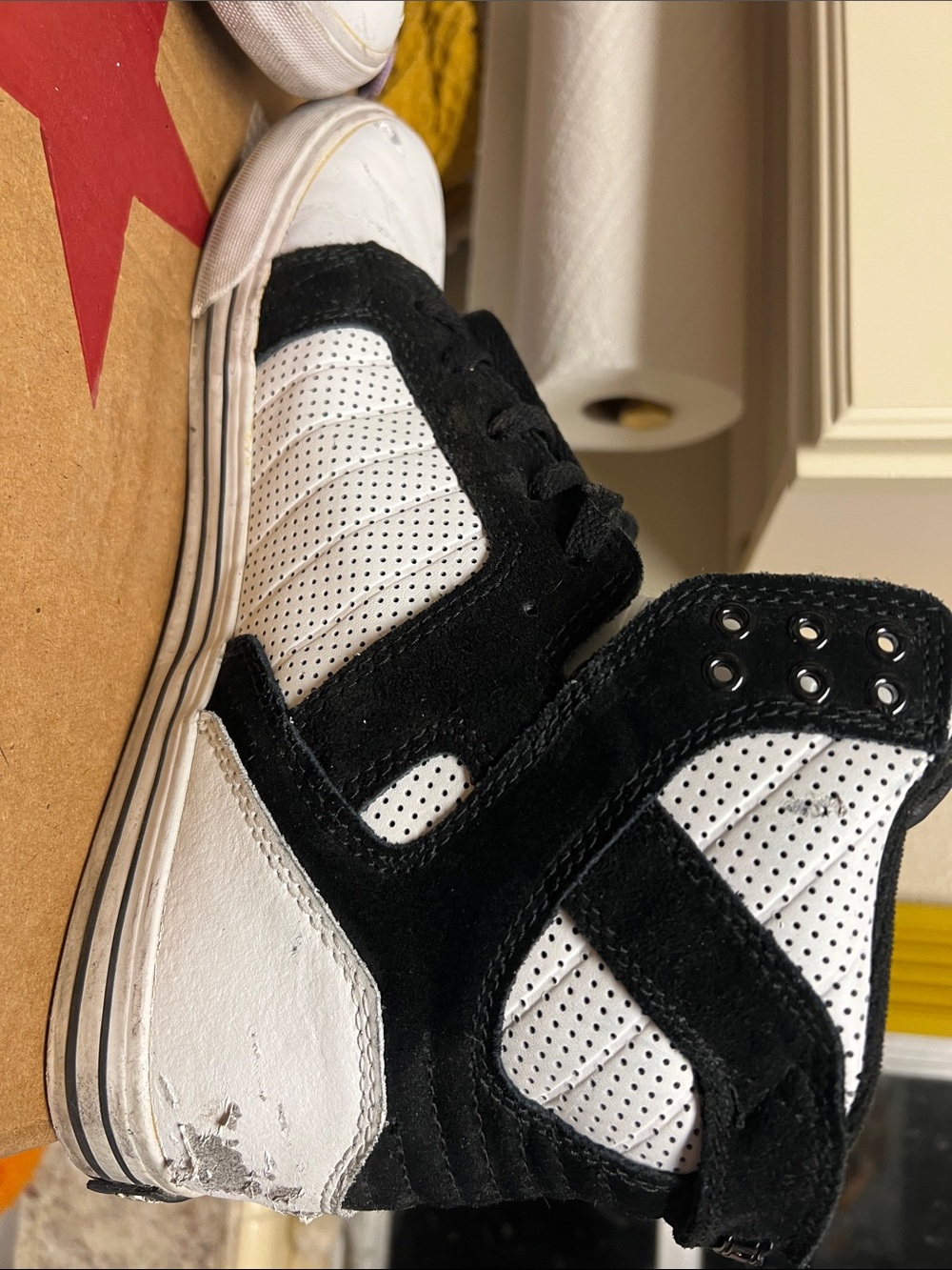 SUPRA Footwear Muska 001 White & Black High-Top Sneakers - Picture 5 of 6